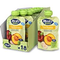 Hero Baby 3 Frutas - Bolsita de Fruta con Manzana- Plátano y Melocotón- Sin Azúcares Añadidos- para Bebés a Partir de…